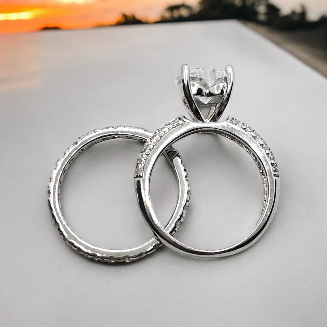 Cz Heart Set Ring