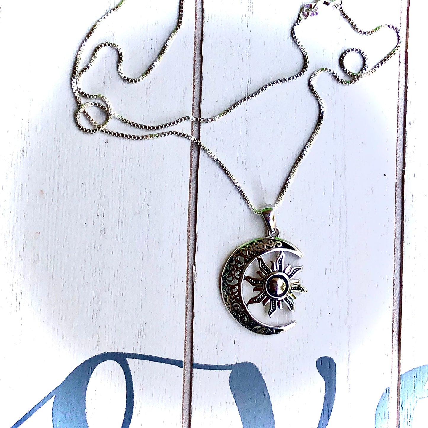 Moon and Sun Sterling Silver Necklace