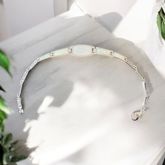 Cute White Opal Bracelet