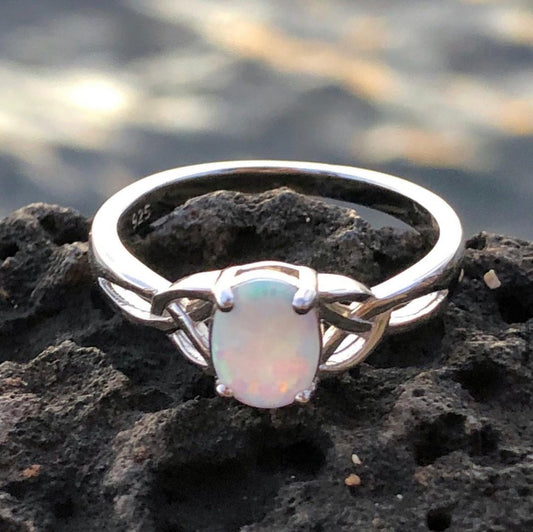 Beautiful White Opal Ring
